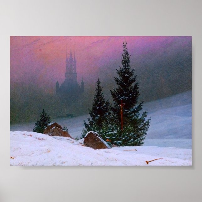 Poster Paysage d'hiver Caspar David Friedrich (Devant)