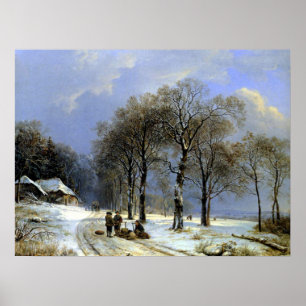 Poster Paysage d'hiver Sleigh - Koekkoek