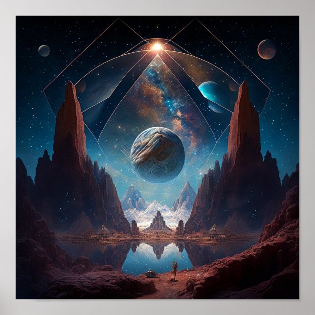 Poster Paysage d'Imaginaire cosmique (Devant)
