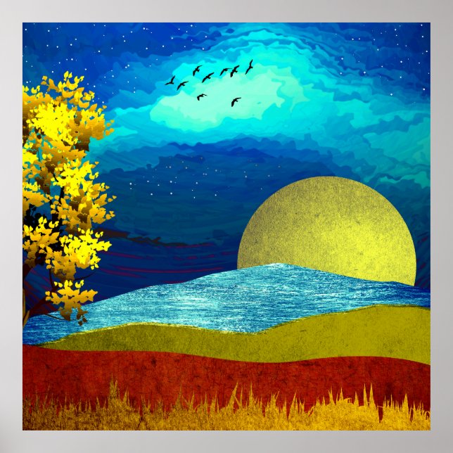 Poster Paysage du ciel liquide (Devant)