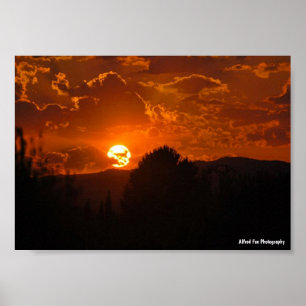 Poster Paysage du coucher de soleil du soir