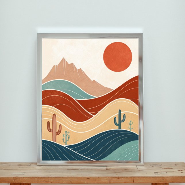 Poster Paysage du désert moderne du milieu du siècle (Créateur téléchargé)