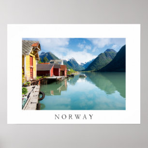 Poster Paysage du fjord de Fjaerlandsfjord en Norvège