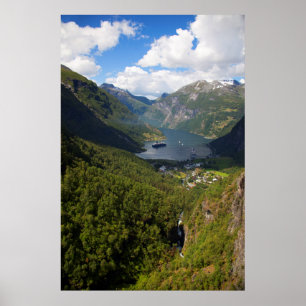 Poster Paysage du fjord de Geiranger, Norvège