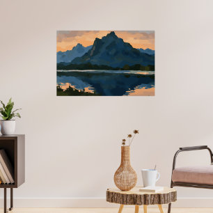 Poster Paysage du lac Mountain