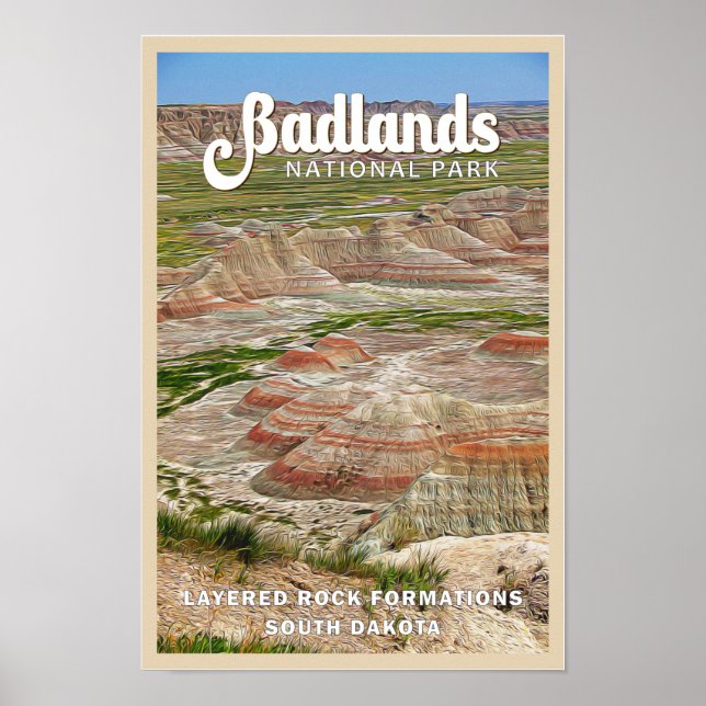 Poster Paysage du parc national des Badlands (Devant)