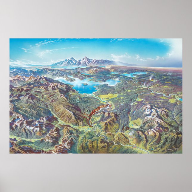 Poster Paysage du parc national Yellowstone (pas de étiqu (Devant)