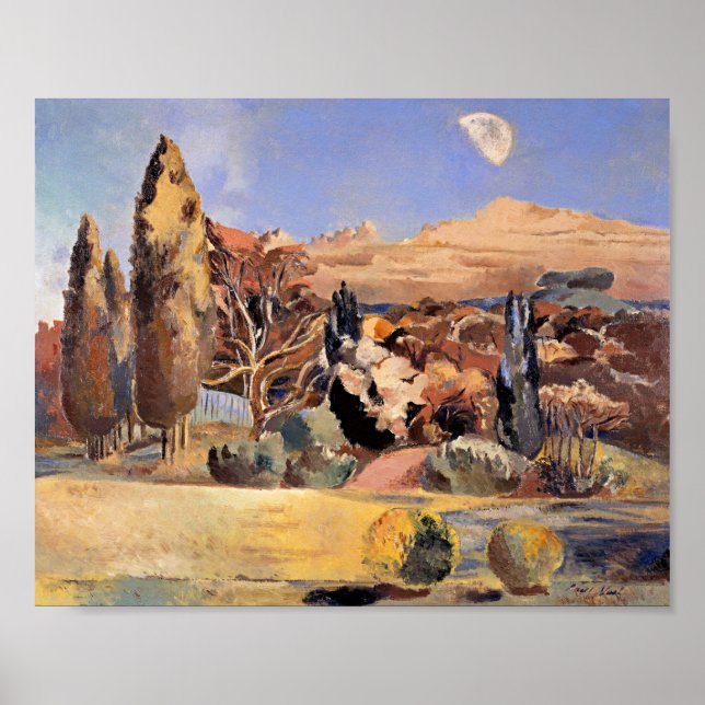 Poster Paysage du premier trimestre de la Lune par Paul N (Devant)