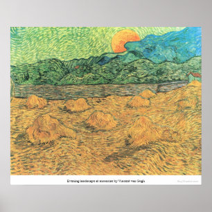 Poster Paysage du soir au lever du soleil par Vincent van