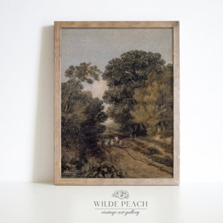 Poster Paysage en bois Peinture vintage