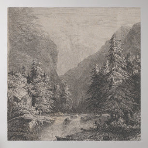 Poster Paysage esquissé - Alexandre Calame