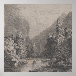 Poster Paysage esquissé - Alexandre Calame