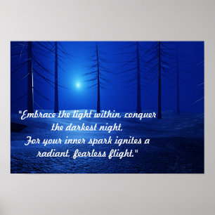 Poster Paysage esthétique bleu foncé motivation