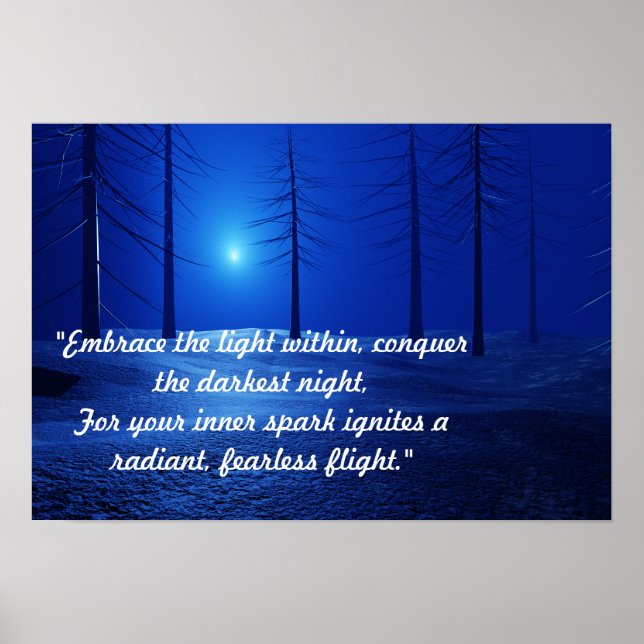 Poster Paysage esthétique bleu foncé motivation (Devant)