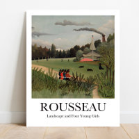 Paysage et quatre jeunes filles par Henri Rousseau
