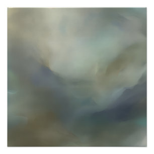 Poster Paysage éthéré abstrait de vagues de bleu sarcelle