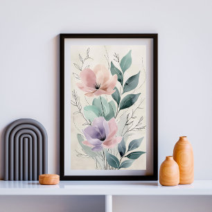 Poster Paysage floral de lavande et blush II Botanique