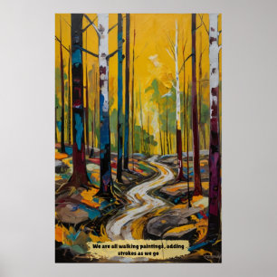 Poster Paysage forestier abstrait