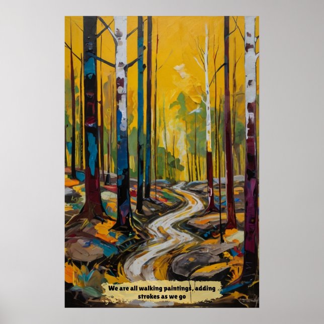 Poster Paysage forestier abstrait (Devant)