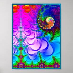 Poster Paysage fractal psychédélique
