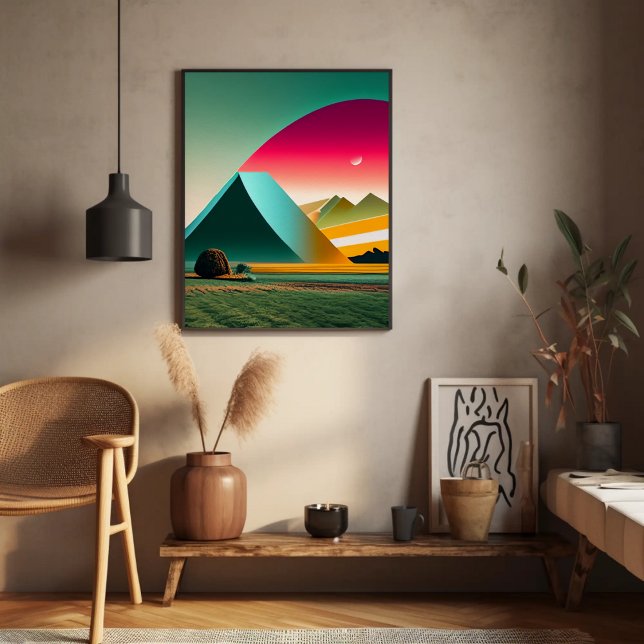 Poster Paysage géométrique Abstrait moderne Art Vibrant (Créateur téléchargé)