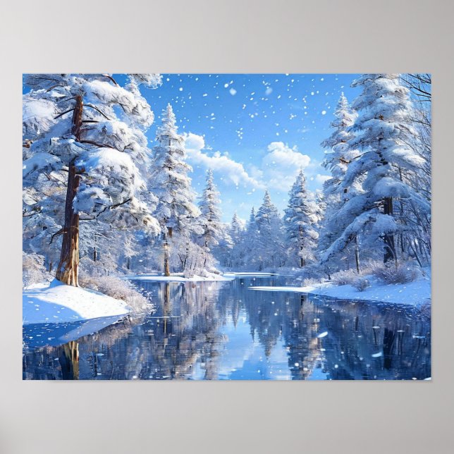Poster Paysage hivernal (Devant)