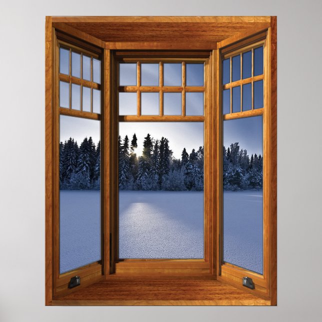 Poster Paysage hivernal de la baie Wood - Illusion (Devant)