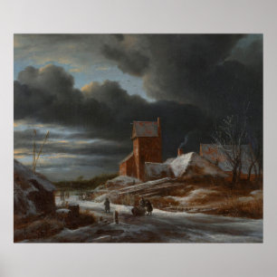 Poster Paysage hivernal, Jacob Isaacksz. van Ruisdael, c.