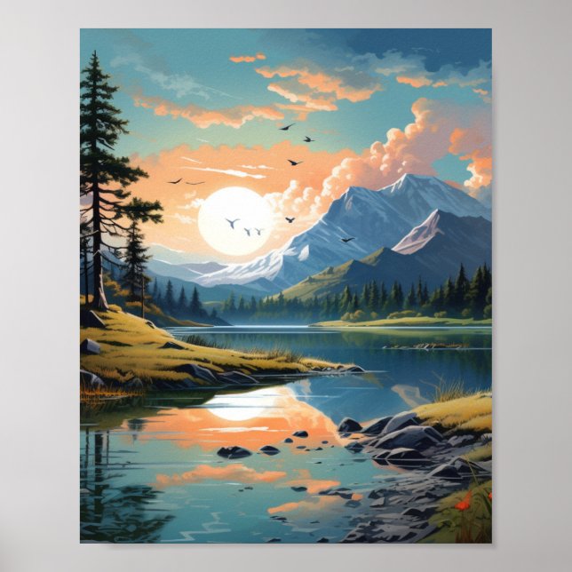 Poster Paysage Illustration artistique Nature (Devant)