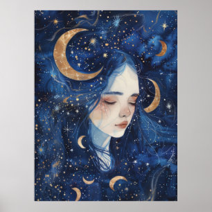 Poster Paysage lunaire en spirale