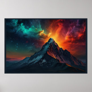 Poster Paysage magique des aurores boréales