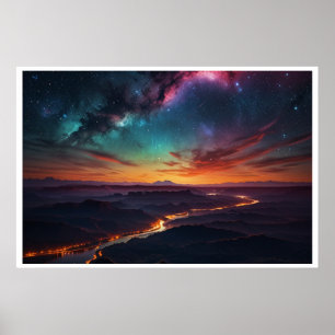 Poster Paysage magique des lumières du Nord