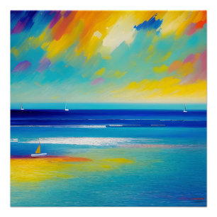 Poster Paysage marin 10 « Coincé dans le sable ». 