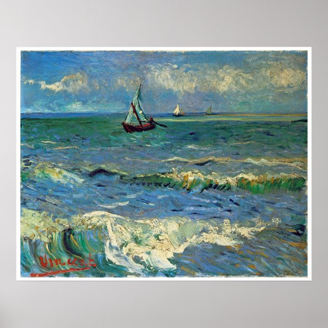 Poster Paysage marin à Saintes-Maries-de-la-Mer (Devant)