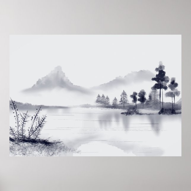 Poster Paysage minimal Abstrait (Devant)