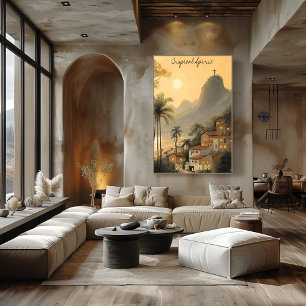 Poster Paysage minimaliste de Rio de Janeiro – Art brésil