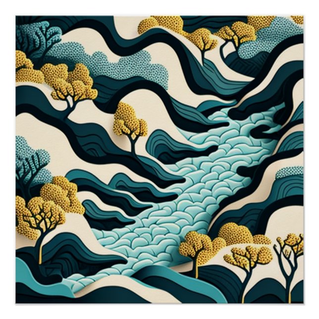 Poster Paysage moderne (Devant)