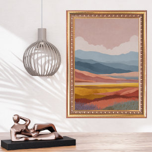 Poster Paysage Montagneux Bohème Coloré Rêveur Rétro