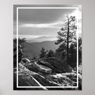 Poster Paysage montagneux noir et blanc du Colorado
