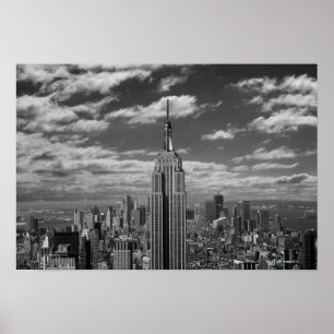 Poster Paysage noir et blanc d'horizon de New York City