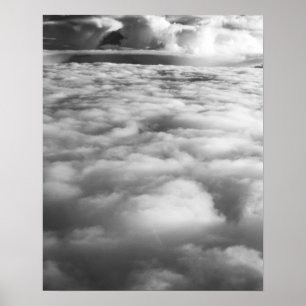 Poster Paysage nuageux inquiétant au lever du soleil.