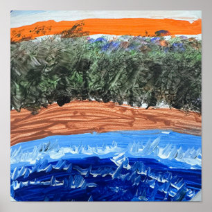 Poster Paysage océanique forestier - Œuvre d'art par un e