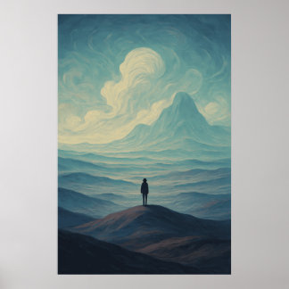 Poster Paysage onirique immersif de solitude | Montagne s