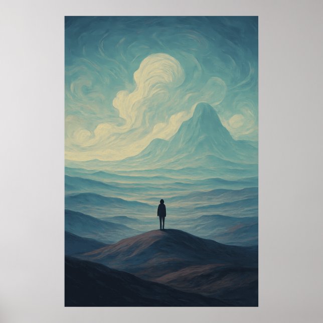 Poster Paysage onirique immersif de solitude | Montagne s (Devant)