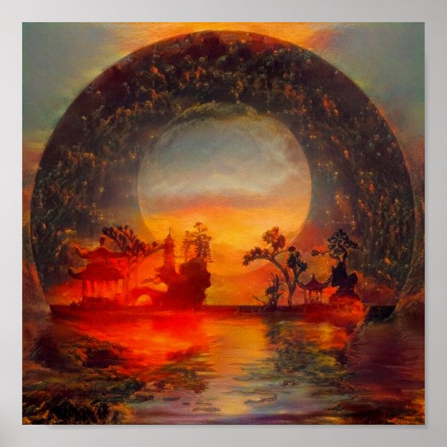 Poster Paysage oriental (Devant)