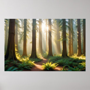 Poster Paysage panoramique Forêt Nature Paysage paisible