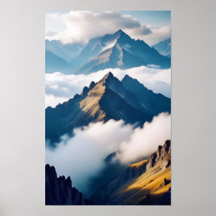Poster Paysage pittoresque Montagnes Nature Tranquille