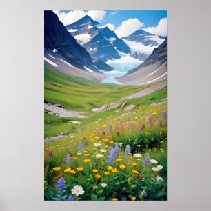 Poster Paysage pittoresque Montagnes Vallée Nature Calme