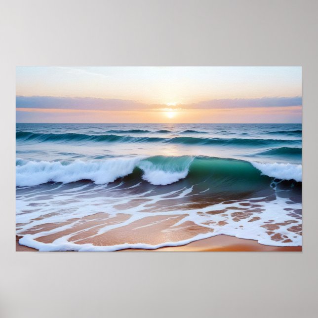 Poster Paysage Plage Sunset Sunset Dusk Calme Relax (Devant)