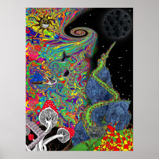 Poster Paysage psychédélique